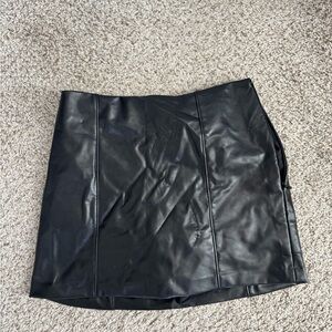 Abercrombie & Fitch Black Faux Leather Mini Skirt